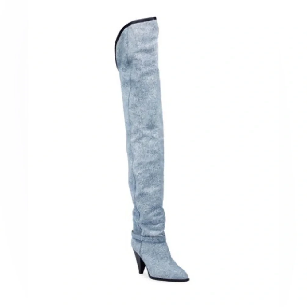 Isabel Marant BNIB Learon Denim Over-the-Knee Boots Size 37 - Picture 7 of 14